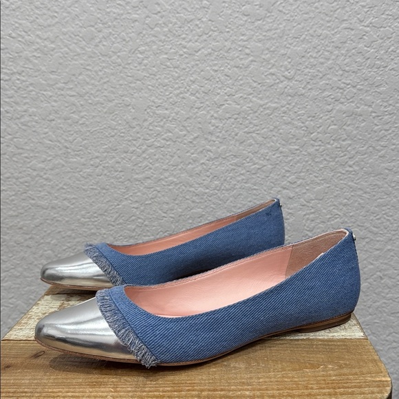 Kate Spade Nelly Denim Metallic Flat Size 8.5 - Picture 4 of 7